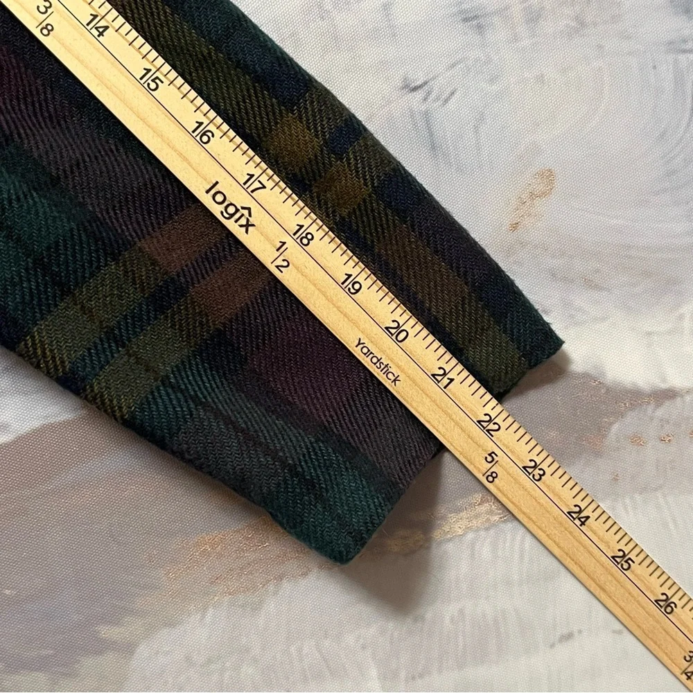 Vtg Requirements Wool Blend Blazer Womens Sz 16 Purple Green Tartan Plaid Jacket - Picture 16 of 16